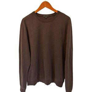Robert Barakett Mens Ribbed Crewneck Pullover Sweater XL Brown Cotton Blend Casu